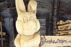 'Frohe Ostern' - Osterhase aus Holz