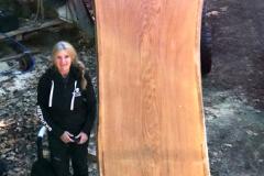 Tischplatte Eichenholz 8cm dick ca 4,2m hoch / 1m bis 1,4m breit